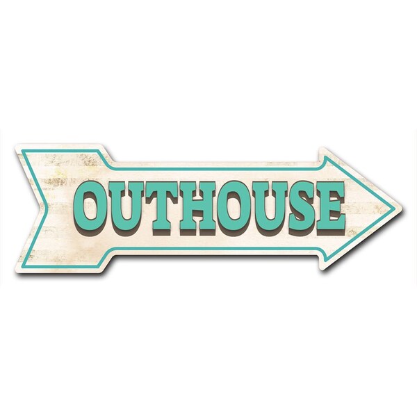Outhouse Arrow Decal Funny Home Decor 36in Wide